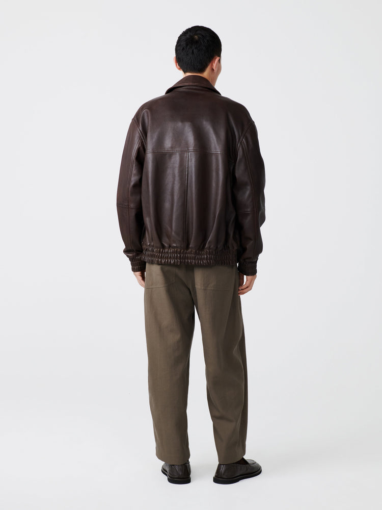 PISTON LEATHER JACKET IN BROWN