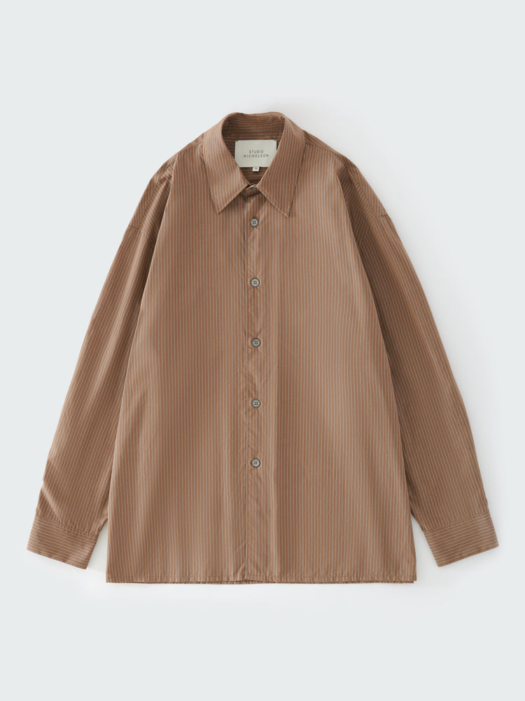 STRIKE SHIRT IN TOFFEE STRIPE