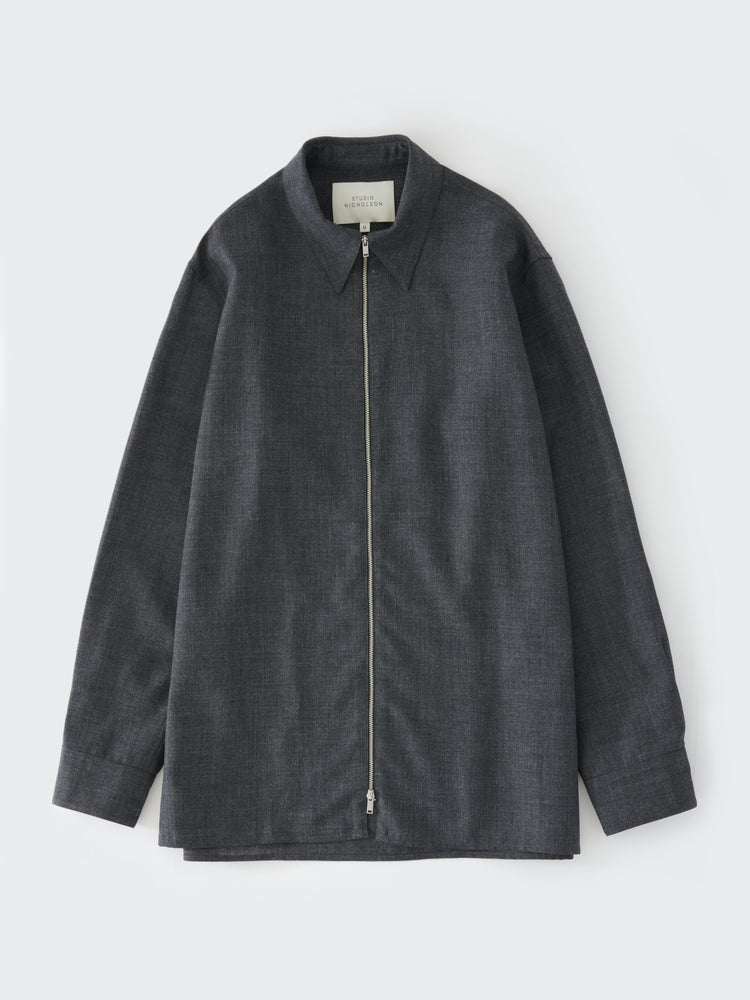 AXIA TROPICAL WOOL SHIRT IN TARMAC GREY