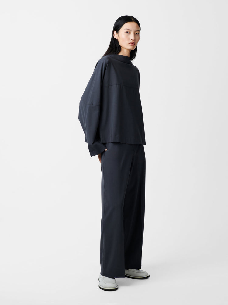 BAIER TROPICAL WOOL PANT IN SEAL BLUE