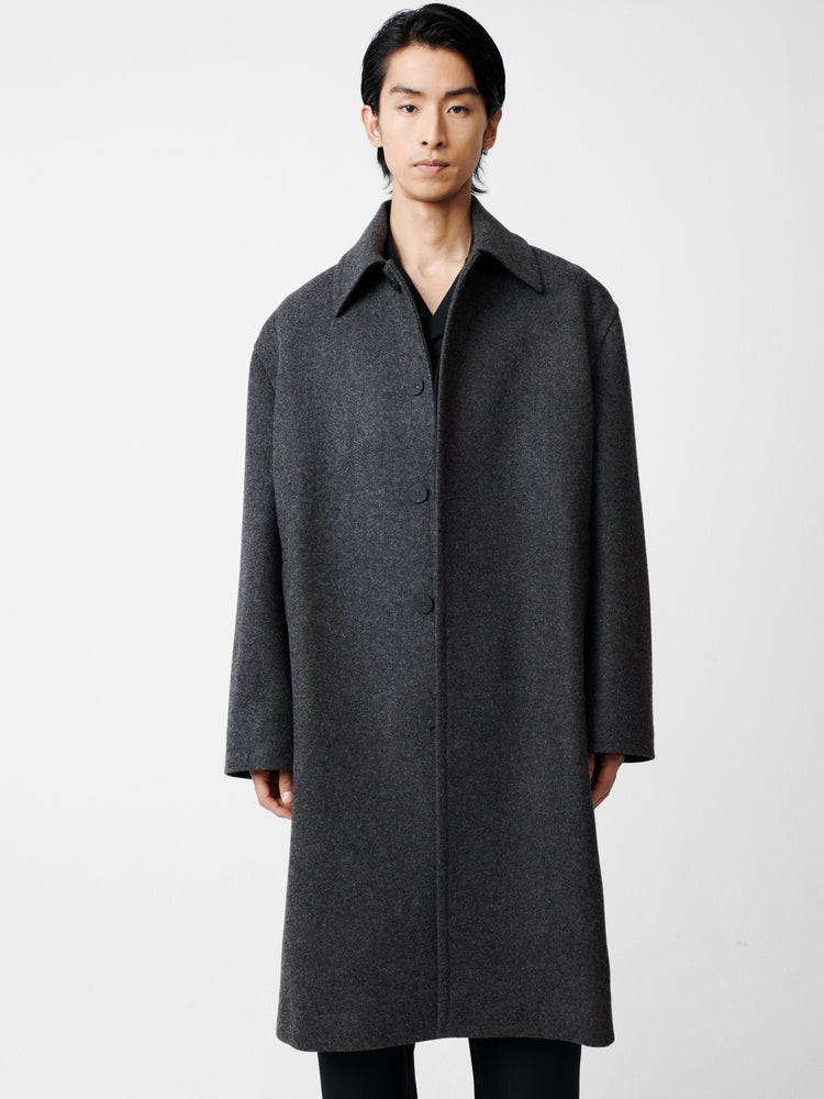 COVER COAT IN CHARCOAL MARL