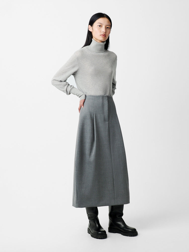 CARSON VISCOSE SKIRT IN GREY MARI