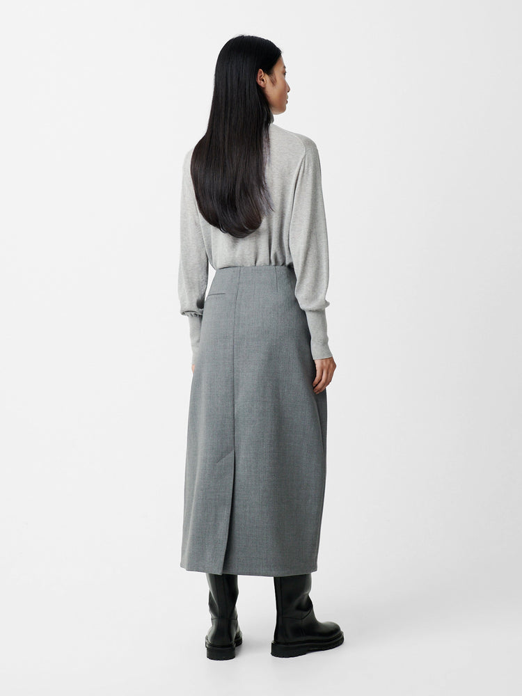 CARSON VISCOSE SKIRT IN GREY MARI