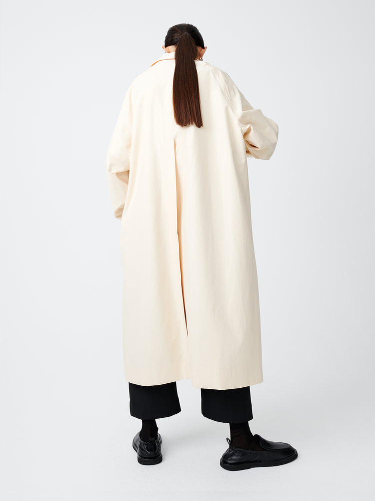 HOLIN COATED COTTON COAT IN LINEN