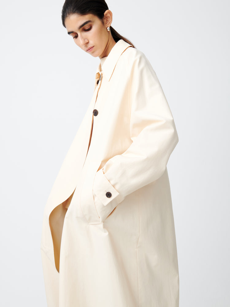 HOLIN COATED COTTON COAT IN LINEN