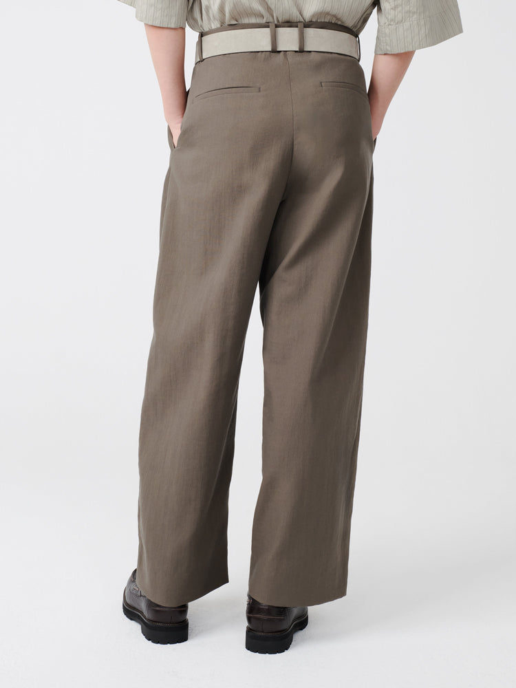 LINE PANT IN FOSSIL