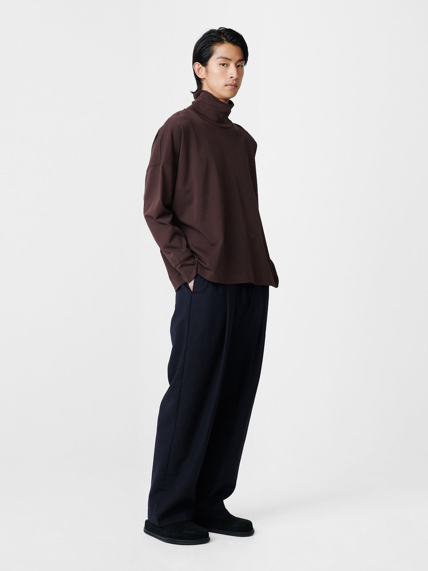 NOAM TROPICAL WOOL PANT IN DARKEST NAVY