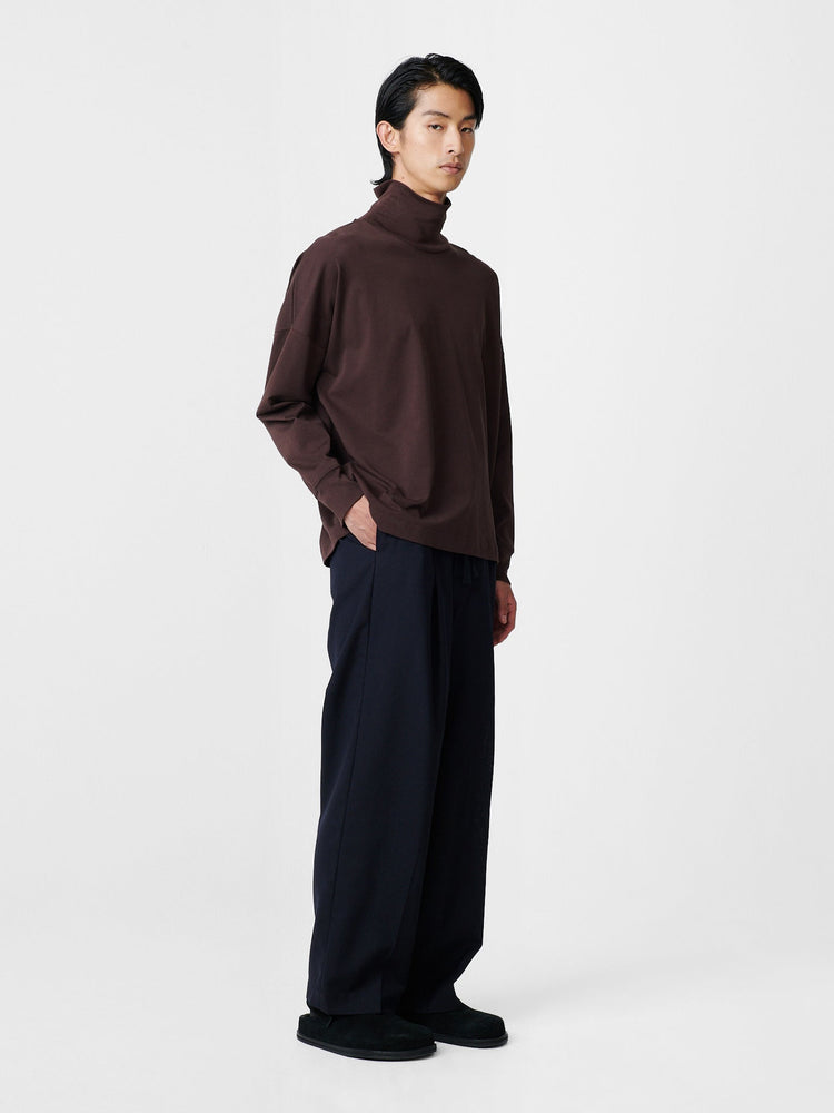 NOAM TROPICAL WOOL PANT IN DARKEST NAVY