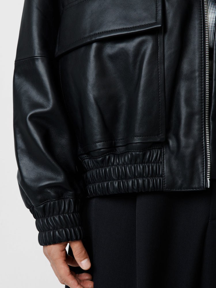 PISTON LEATHER JACKET IN BLACK