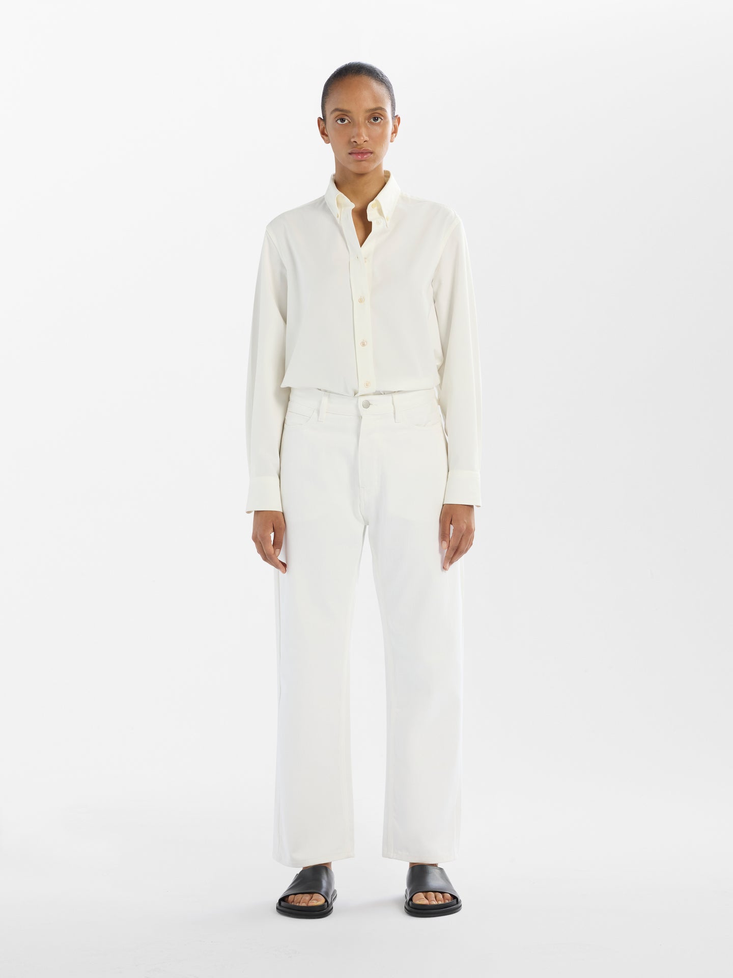 RUTHE DENIM PANT IN OPTIC WHITE