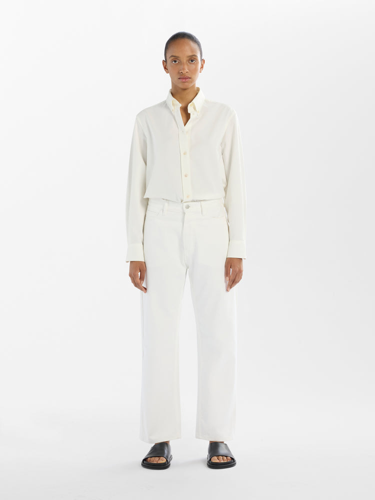 RUTHE DENIM PANT IN OPTIC WHITE