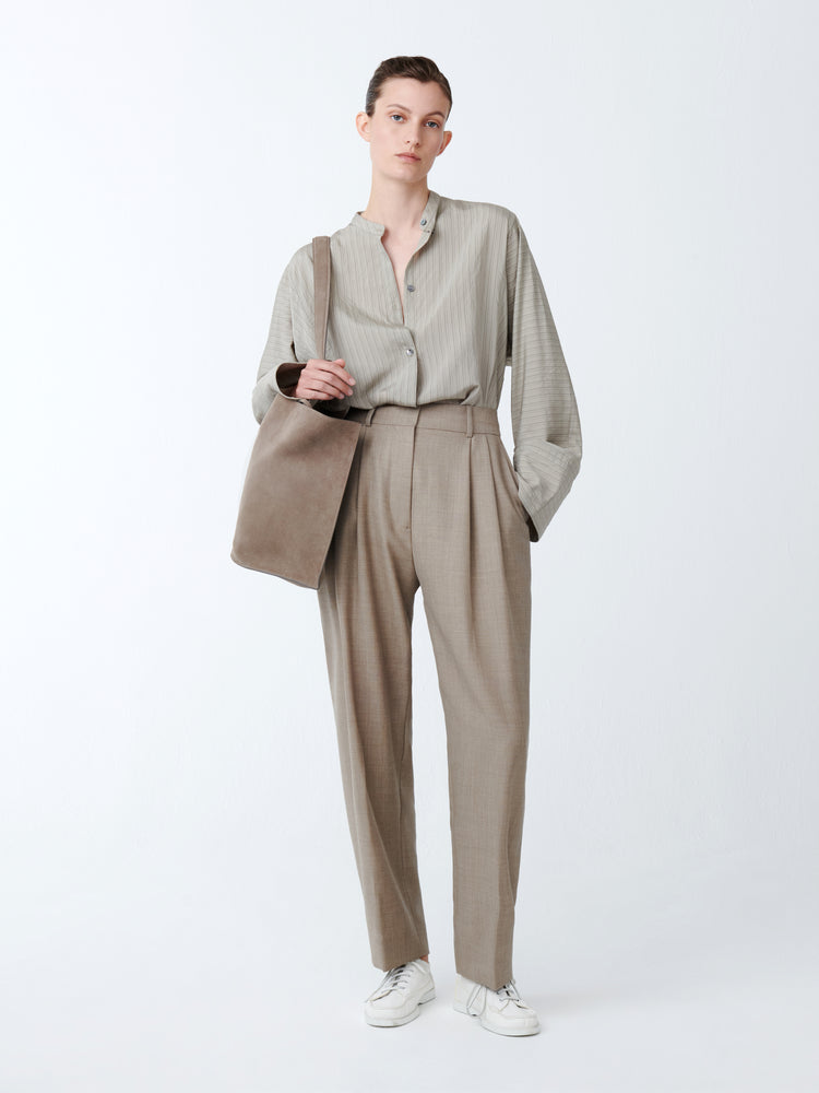 SPERRO TROPICAL WOOL PANT IN STRAW MELANGE