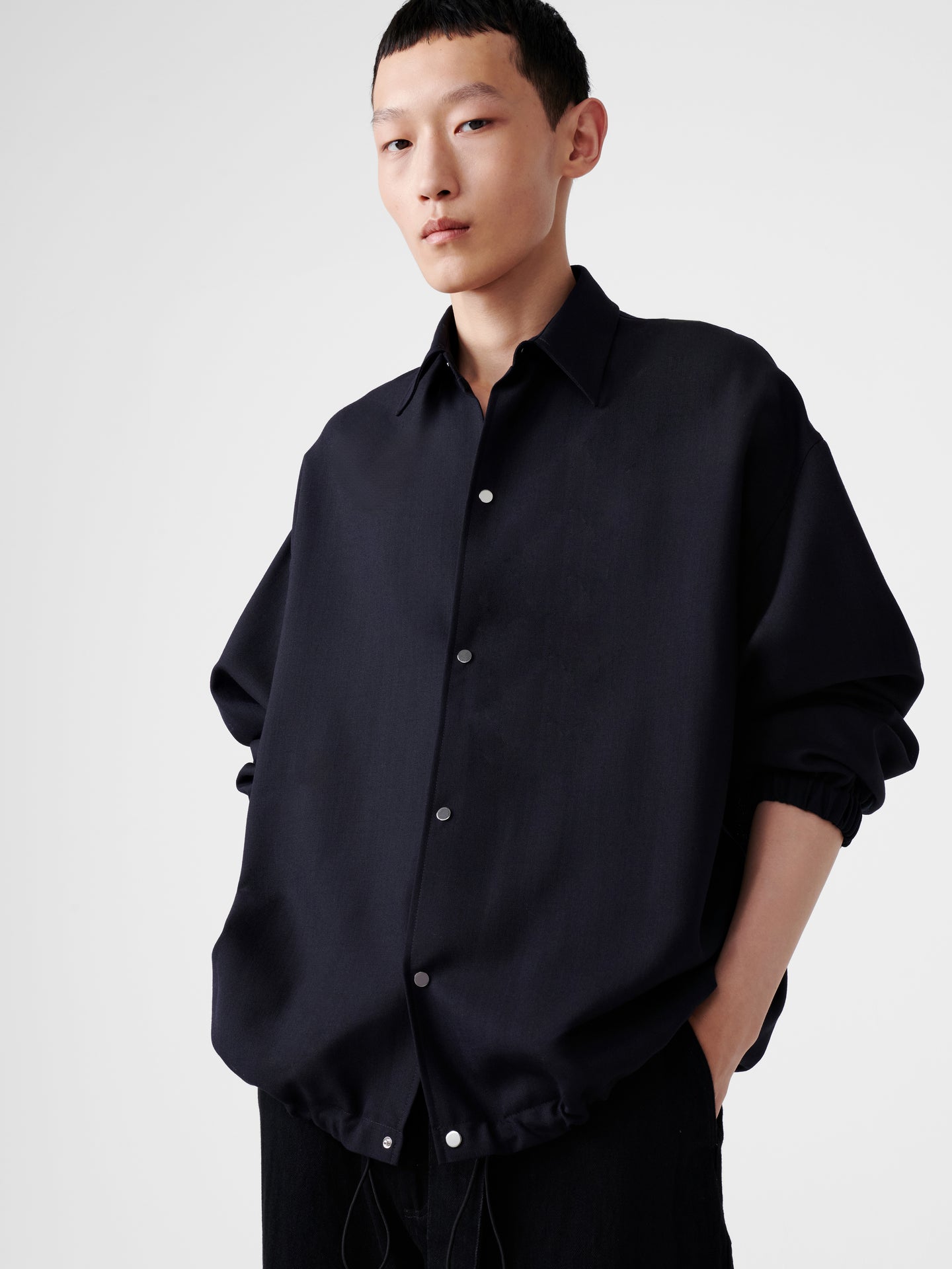 SPHERE TROPICAL WOOL JACKET IN DARKEST NAVY