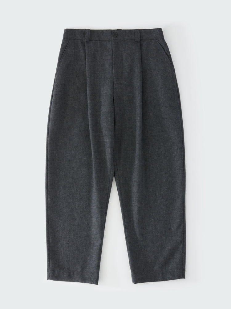 TUCK TROPICAL WOOL PANT IN TARMAC