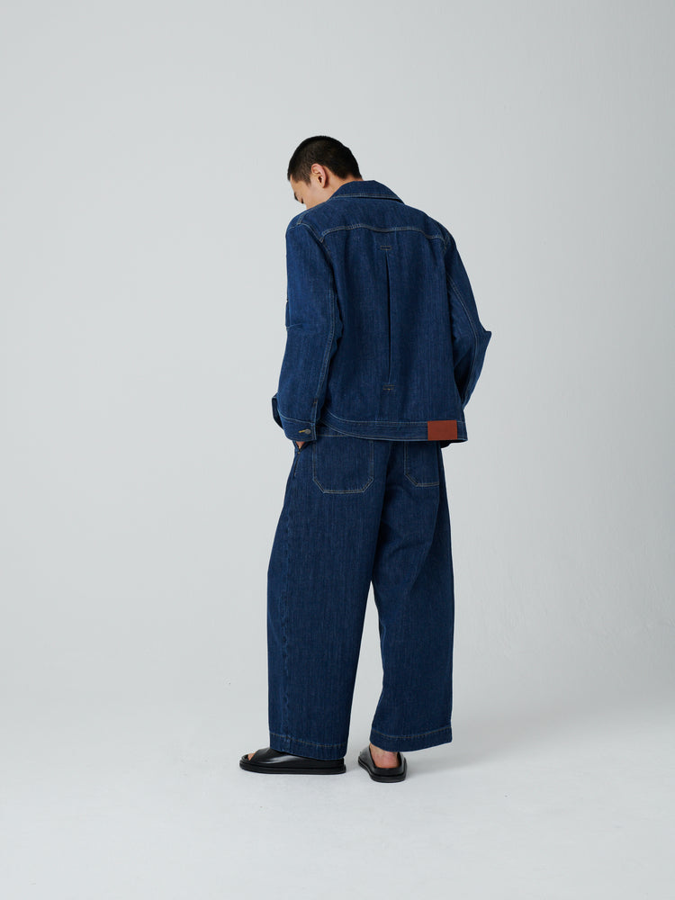 LAZAR WASHED DENIM JACKET IN INDIGO